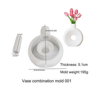 YS florero nórdico decoración molde de silicona DIY yeso sala de estar <span class=keywords><strong>comedor</strong></span> Mesa TV gabinete arreglo floral ornamento Molde de resina - Product Image 6