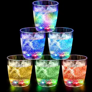 Disco Bar Night Club Party Birthday Plastic LED Drinking Light up Glasses Liquid Activated Glow Multicolor Neon Glasses