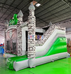 Château gonflable avec toboggan EN14960, directement <span class=keywords><strong>de</strong></span> l'usine, pour enfants, événements <span class=keywords><strong>de</strong></span> jeux en plein air - Product Image 2