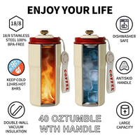 Gobelet isotherme portable avec logo personnalisé, double paroi, en acier inoxydable 304, bouteille d'eau de voyage sous vide avec cordon