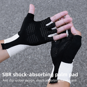 <span class=keywords><strong>Guantes</strong></span> de bicicleta para hombres y mujeres con almohadilla antideslizante que absorbe los golpes, <span class=keywords><strong>guantes</strong></span> de <span class=keywords><strong>Ciclismo</strong></span> de medio Dedo de peso ligero - Product Image 5