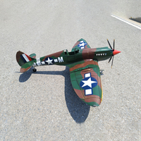 Modèle d'avion à l'échelle Spitfire 1940 de 125 cm de long, vert et marron, monoplace, en métal, peint à l'ancienne, objet de collection décoratif