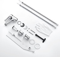 Robinet mélangeur de salle de bain, Robinet de lavabo avec cartouche céramique silencieuse, Robinet pour lavabo de salle de bain à levier unique, Laiton chromé