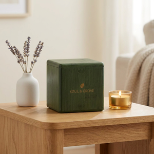 Caja <span class=keywords><strong>de</strong></span> Joyería <span class=keywords><strong>de</strong></span> Bambú Verde Bosque, Cubo <span class=keywords><strong>de</strong></span> Almacenamiento Minimalista Zen con Lámina Dorada, Logotipo Personalizado, Serie Soul & Grove - Product Image 2