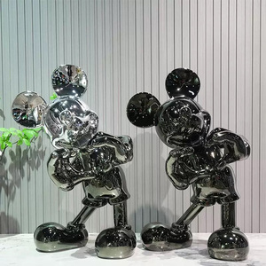 Nouvelle conception de sculpture artistique Mickey et <span class=keywords><strong>Minnie</strong></span>, modèle personnalisable en résine/fibre de verre, peint à la main, décoration de table pour la maison ou un mariage - Product Image 1