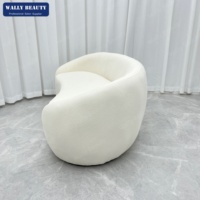 Canapé d'attente moderne pour salon, en forme de rein, en tissu bouclé, chaise de réception pour institut de beauté, mobilier de salon
