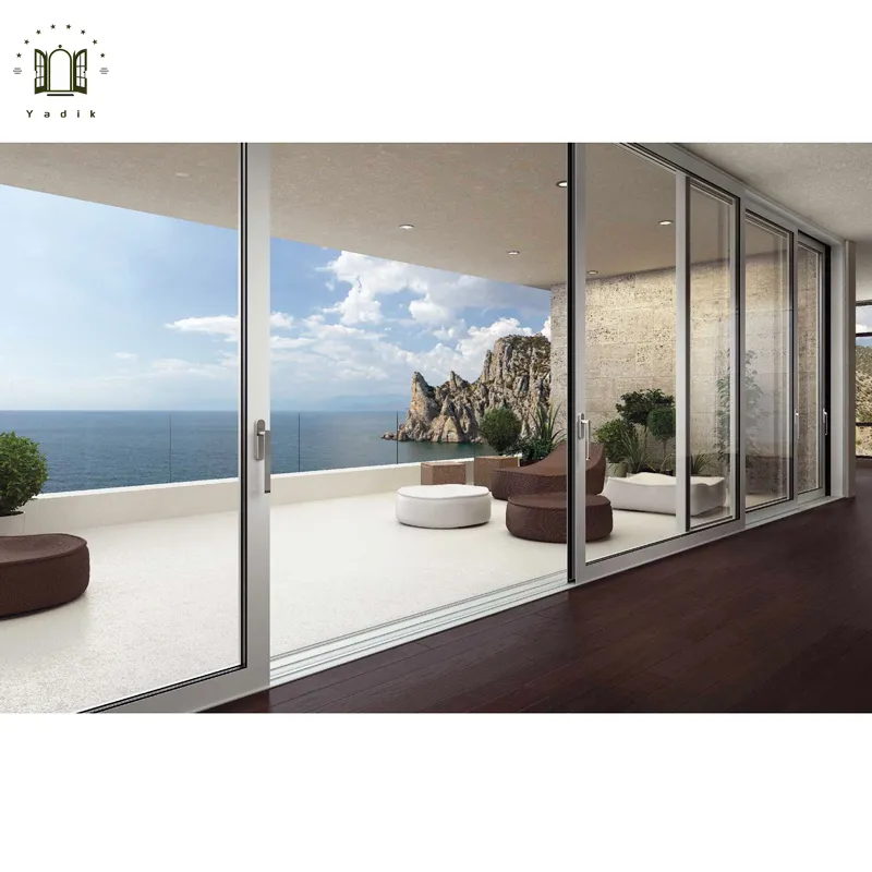 Villa balcony high quality soundproof aluminium glass sliding doors