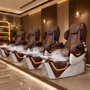 Chaise de pédicure avec bain de pieds, télécommande, lumière LED, fonction vapeur, fonction massage pour salon de manucure - Product Image 1