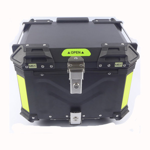 Motorcycle Spare Parts 55L Black Aluminum Alloy Motorcycle Tail Box Waterproof Delivery Box Top Case Storage box