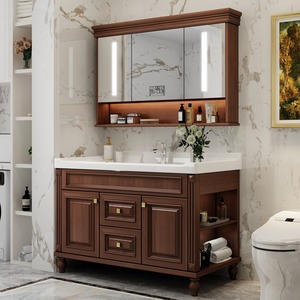 Modern Smart Mirror <strong>Bathroom</strong> Cabinets Solid Wood Vanity with Anti-Fog Feature Matched MDF <strong>Sink</strong> Combo for Modern <strong>Bathrooms</strong> - Product Image 2