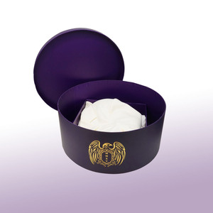 Pacchetto all'ingrosso della fabbrica di abbigliamento a tubo grande con Logo <span class=keywords><strong>in</strong></span> lamina d'oro viola scatola di cappello <span class=keywords><strong>in</strong></span> cartone rigido con carta resistente - Product Image 1