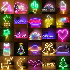 Lampes <span class=keywords><strong>néon</strong></span> LED personnalisées en gros, forme <span class=keywords><strong>nuage</strong></span>, cœur, lune, art mural suspendu, lampes de nuit pour fête d'anniversaire, mariage, Noël - Product Image 2