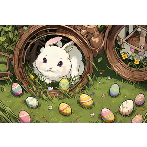 Милый кролик баннер для пасхальных украшений пасхальное яйцо Охота украшения счастливый Пасхальный фон кролик фон для фестиваля