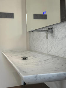 Lavabo in Marmo dal Design Moderno, Mobile <span class=keywords><strong>Bagno</strong></span>, Lavabo Integrato in Marmo - Product Image 5