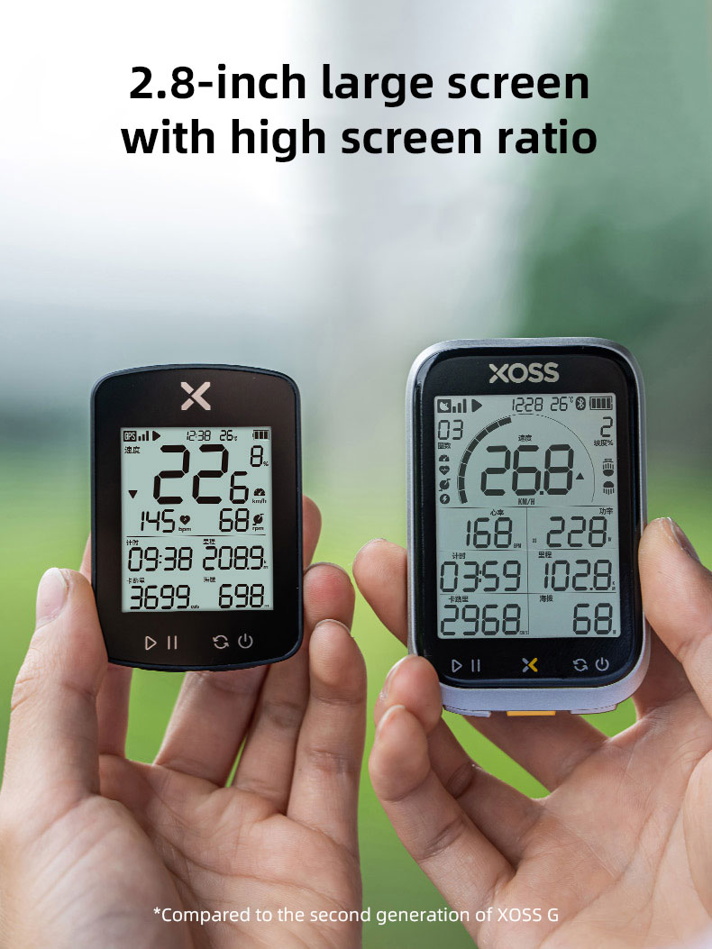 XOSS G3 SMART GPS CYCLING COMPUTER 本体 XOSS G3+ 自転車コンピュータ：GPS、ANT+、2.8インチ画面、心拍数モニター