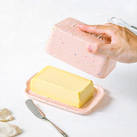 Plat à beurre en céramique avec couvercle, pour collations, compote, noix, gâteaux, boîte de rangement pour fromage et graisse, vaisselle pour la maison et les restaurants