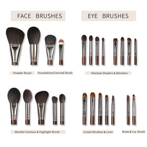 Sıcak satış komple Set kapatıcı göz farı makyaj karışımı fırça ahşap kolu üreticileri OEM için tıraş fırçası ile kullanım için - Product Image 4