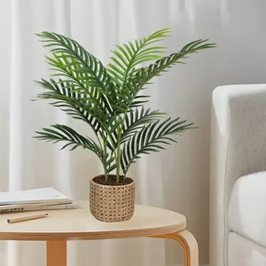 Decoração de mesa artificial de 2 pés, palmeira falsa de tamanho pequeno
