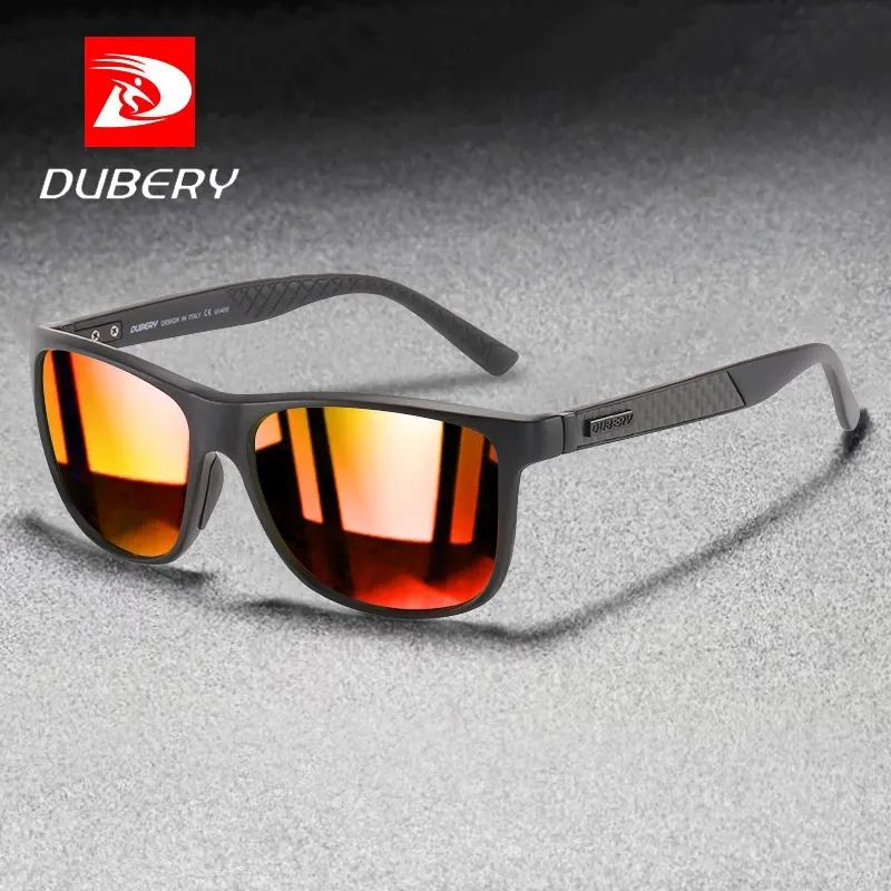 DUBERY-gafas de sol polarizadas para hombre, lentes de sol masculinas con diseño de marca, estilo Vintage, con espejo cuadrado, UV400, D002