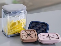 Professionele handmatige 4-blads mandoline-snijmachine van plastic, multifunctioneel voor frieten, aardappelen, wortelen, uien, appels, persgereedschap, nieuw