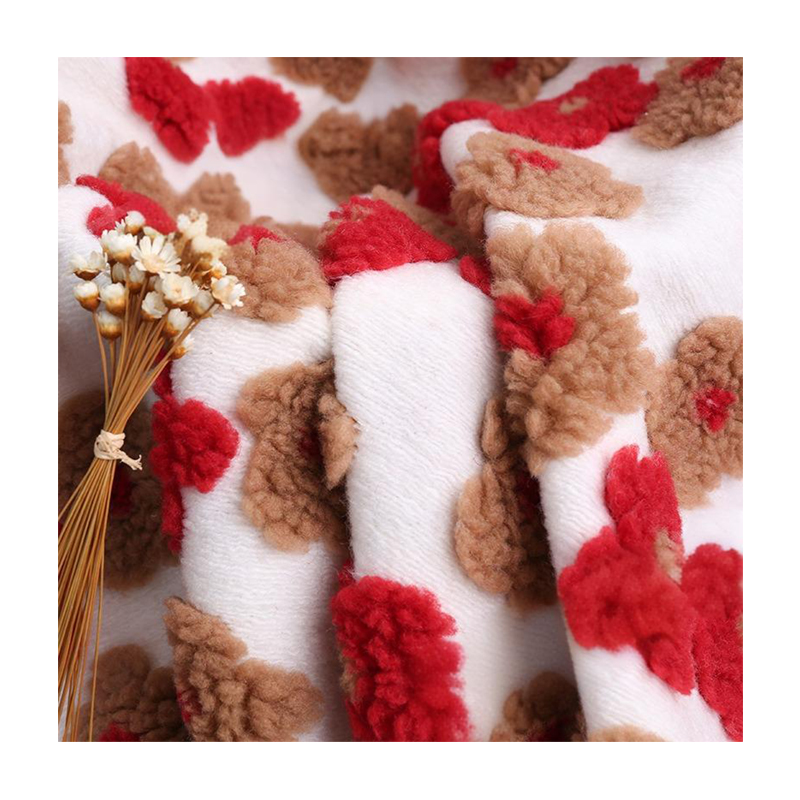 Factory Wholesale Lamb Cashmere Knitted Petal Jacquard Sherpa Wool Fabric,suitable for Clothing Home Textile Fabrics