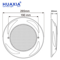 Huaxia Patent 24W 12V Lampe LED subaquatique mince pour piscine RGB avec télécommande IP68 Éclairage étanche