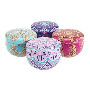Candle Wholesale 4.4OZ Metal Aromatherapy Candle Tin Cans Tea Candy Box Biscuit Paste Can Hand Gift Packing