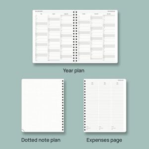Agendas, Diarios y Cuadernos Personalizados con Espiral, Cubierta de Cuero con Detalles en Dorado, Ecológicos y de Lujo, Formato A5, Planificadores Mensuales, Semanales y Diarios - Product Image 4