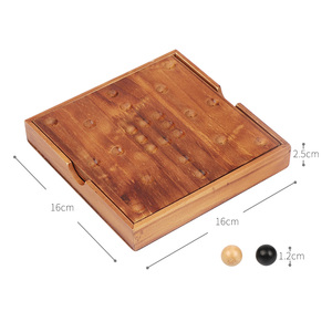 Gioco da Tavolo <span class=keywords><strong>Morris</strong></span> in Legno per Nove Giocatori, Alta Qualità, Educativo, da Viaggio, Regalo per Adolescenti e Adulti - Product Image 6