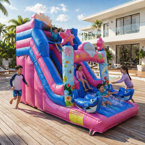 Toboggan gonflable 4MX2M pour enfants et tout-petits, utilisation commerciale, parc de jardin, châteaux gonflables pour jeux en plein air - Product Image 1