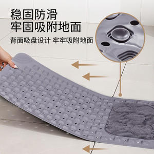 Tapis antidérapant pour salle de bain, tapis de massage pour les pieds en TPE rectangulaire, tapis de douche imperméable, tapis de toilette, couleur unie, design minimaliste - Product Image 4