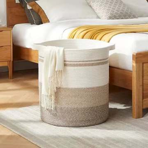 Nouveau panier de rangement multifonctionnel en corde de coton tressée à la main, grand format, écologique, fabriqué par le producteur - Product Image 5