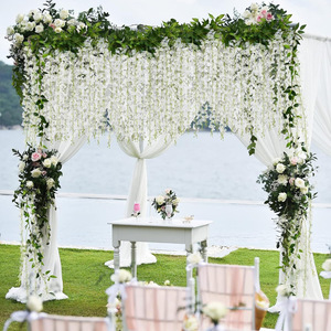 Bandes de fleurs artificielles de glycine 30cm-190cm en plastique et soie, décoration de mariage, style campagnard, style naturel, style minimaliste - Product Image 2