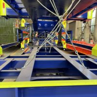 Semi Trailer Kerangka Kontainer 3 As Roda 40ft dengan Kunci Putar untuk Transportasi Pelabuhan