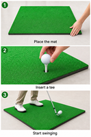 Tapis de practice de golf intérieur/extérieur avec green de putting et entraîneur de swing, herbe en nylon de 15 mm et base amortissante en NBR de 15 mm