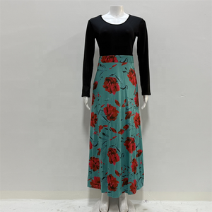 Nuovo Abito Estivo da Donna alla Moda, Vestito Lungo con Stampa Floreale, Vita Alta, Lavabile, Manica Corta, Taglie Plus - Product Image 2