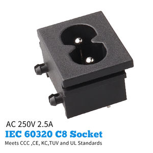 <span class=keywords><strong>Prise</strong></span> SCART LZ-8-1S1 IEC60320 C8 à contact en cuivre, certifiée CCC, 2,5A 250V AC, à fixation rapide, noire, pour masseur de pieds et appareil de drainage des graisses - Product Image 5