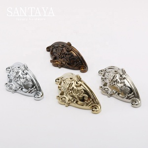 산타야 PVD 니켈 실버 황동 손잡이 조개 모양 주방 캐비닛 손잡이 침실 옷장 서랍 손잡이 및 가구 손잡이 - Product Image 1