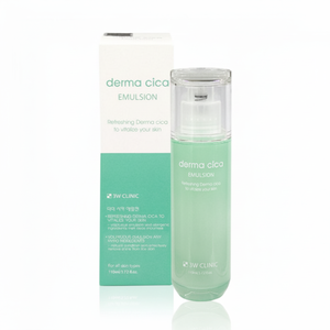3W CLINIC DERMA CICA EMULSION Loción y Crema Facial 110ml con Ácido Hialurónico y Extractos de Centella Asiática para Todo Tipo de Piel K-beauty - Product Image 2