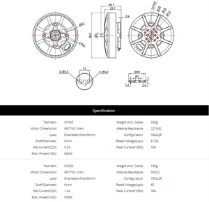 T-<span class=keywords><strong>MOTOR</strong></span> Mn6007 Kv160 Kv320 Dài Thời Gian Phạm Vi Bay Không Người Lái Máy Bay Động Cơ 864W 936W 48V Điện Động Cơ - Product Image 2