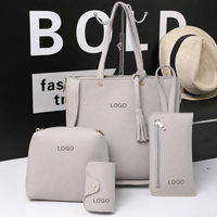 Ensemble de 4 sacs à main tendance en cuir PU avec fermeture éclair et logo personnalisé, le plus vendu de 2026, pour femme, sac à bandoulière unique, sac à main pour maman