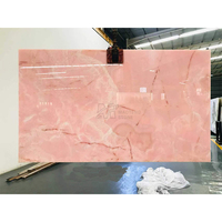 Dalles de marbre onyx rose translucide poli rétroéclairé naturel MTSTONE, carreaux et plans de travail personnalisés
