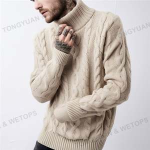 Wholesale Custom Turtleneck Oversized <strong>Men's</strong> <strong>Cable</strong> <strong>Chunky</strong> Wool <strong>Knit</strong> <strong>Jumper</strong> Sweaters - Product Image 5