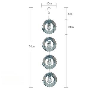 Molinetes de Viento Metálicos para Decoración de Exteriores, Molinetes Plateados para Jardín, Campanas de Viento de Acero Inoxidable para Decoración Exterior - Product Image 3