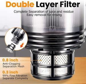 Fabricación en fábrica, 200W, potente, eléctrico, portátil, de alto rendimiento, máquina exprimidora de masticación lenta, exprimidor de prensa en frío para el hogar - Product Image 4