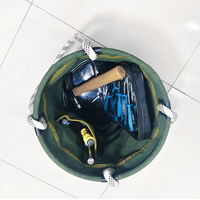Sac de travail suspendu cylindrique en toile pour électriciens, avec base rigide et isolation électrique, pour travaux en hauteur