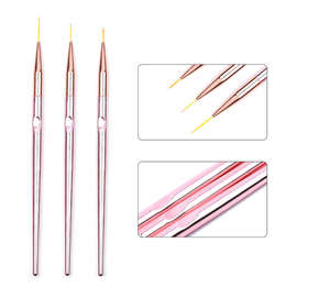 Pinceau à ongles en métal rose 7/9/11/15/20 mm pour dessin fin, rayures françaises, fleurs, peinture, stylo de manucure - Product Image 6