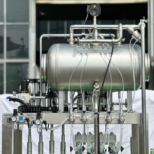 Machine de remplissage et de capsulage semi-automatique isobare JSIFC4-4 2-en-1 pour bière, 4 têtes, remplisseur à contre-pression pour bouteilles en plastique, 220V PLC - Product Image 5