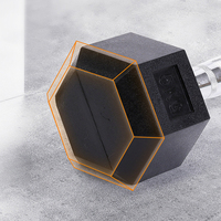 Haltère hexagonal commercial en caoutchouc avec logo personnalisé 10lb 20lb 30lb 40lb 50lb 60lb 70lb 80lb 90lb 100lb