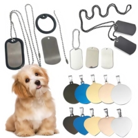 Tag nama anjing Logo pribadi hadiah promosi ukiran sublimasi Tag nama hewan peliharaan baja tahan karat Tag anjing disesuaikan